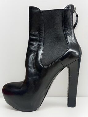 Miu Miu Black leather Glitter Platform ankle Boots EU35 US 5 made in Italy